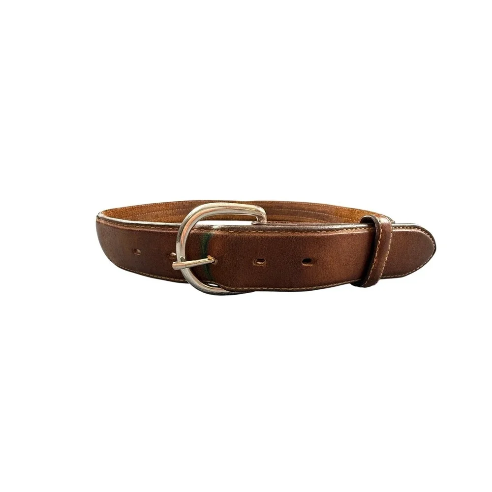 Silver Creek Classics Belt Mens 34 Brown Leather Good Western Woven Basketweave